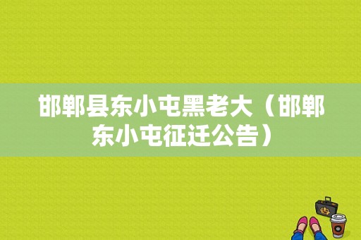 邯郸县东小屯黑老大（邯郸东小屯征迁公告）