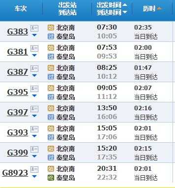 秦皇岛去南京秦皇岛去南京高铁时刻表