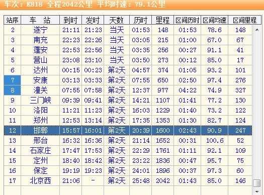 长沙到邯郸几趟车（长沙到邯郸列车时刻表）