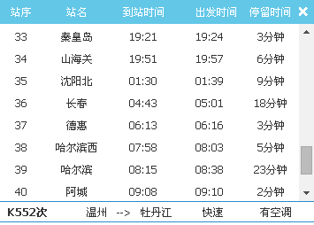 秦皇岛到牡丹江火车时刻表（秦皇岛到牡丹江的火车车次）