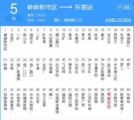 邯郸公交307路（邯郸公交5路路线路图）